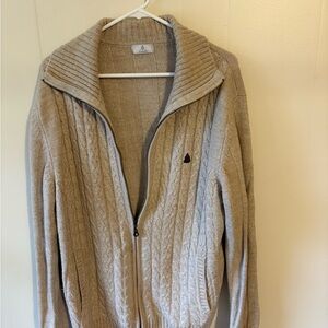 Men's Beige Cable Knit Sweater